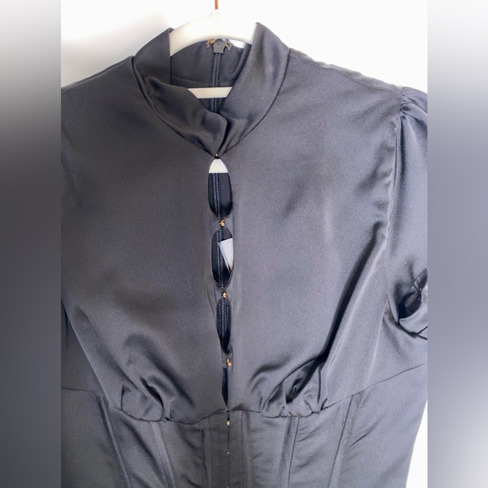 Black Satin Dress / House of CB / New with Tag 🏷️ & Original Box / MEDIUM - Picture 6 of 13